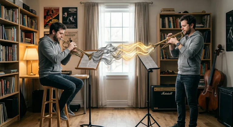 Descubra por que seu som no trompete sai desafinado nas primeiras semanas e aprenda como corrigir a embocadura e o suporte de ar para tocar com afinação perfeita desde o início.